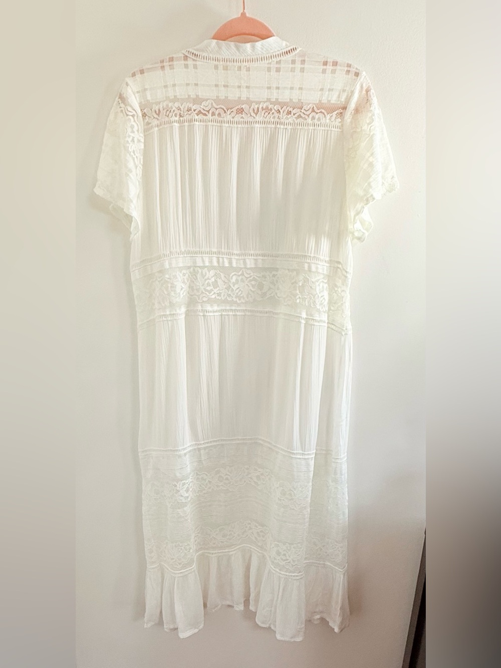 POL Tiered White Maxi Kimono Coverup - Picture 4 of 4
